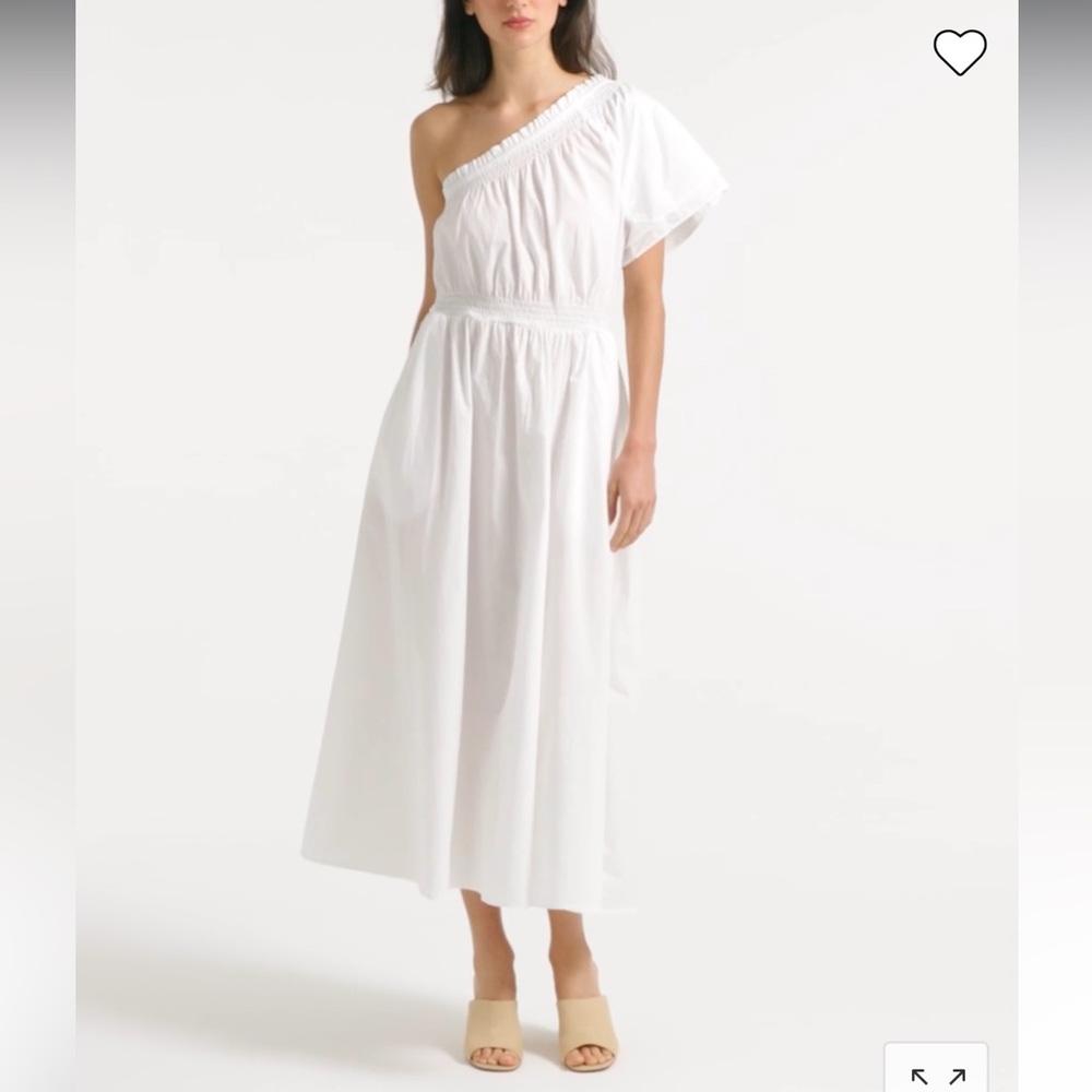 NEW J. Crew Smocked One-shoulder Cotton Poplin Dress